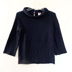 EUC J CREW 100% Cashmere Bateau Neck Sweater XS Navy Blue